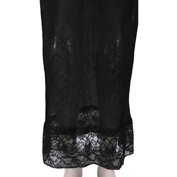 Vintage KARL LAGERFELD Black Mesh Bodycon Maxi Skirt w/Lace Trim 1992 A/W Runway - Picture 4 of 12